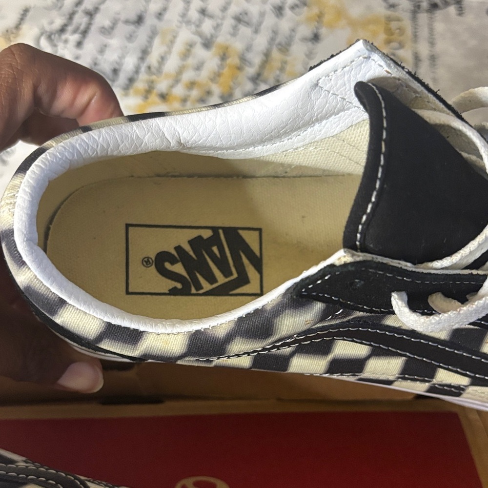 Vans Black and Cream Checkerboard Shoes - Picture 2 of 6